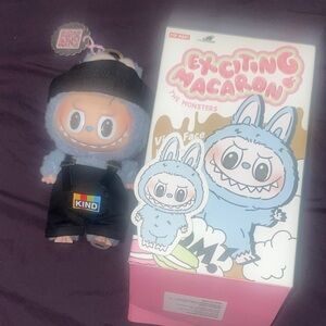 Pop Mart The Monsters Exciting Macaron Labubu Plush Vinyl Face